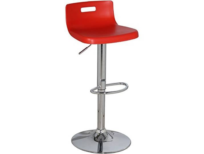 DONREGALOWEB Set 2 Hocker aus Stahl mit Sitz aus verchromtem und rotem Kunstleder