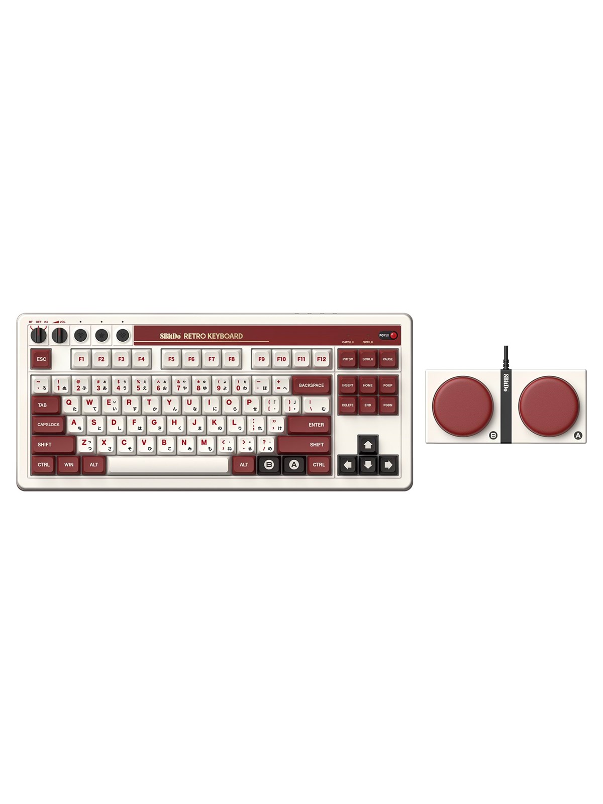 8BitDo Retro Mechanical Keyboard - Fami Edition - 80% - Englisch (UK) - Braun