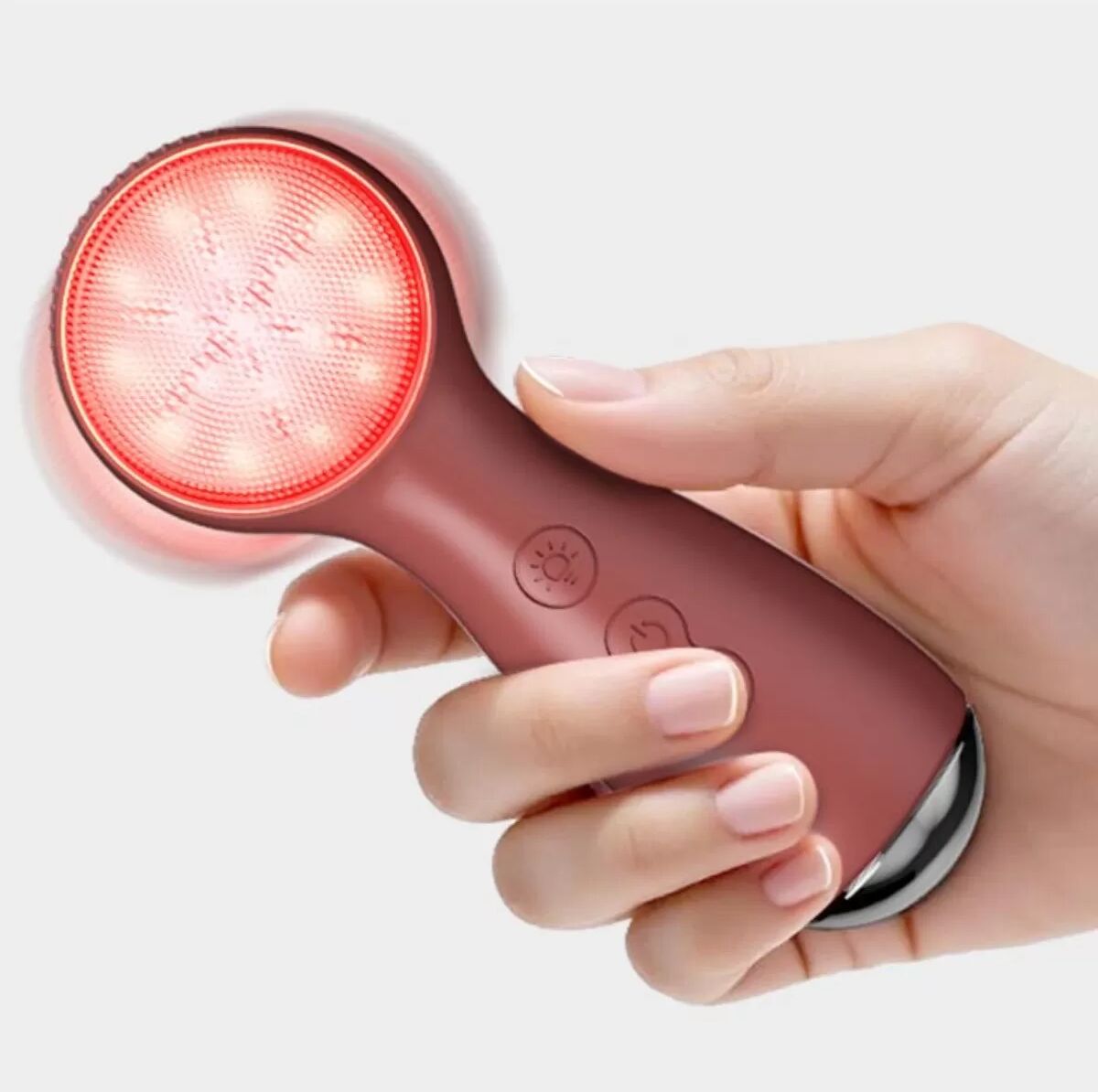 INF Elektrische Gesichtsreinigungsbürste mit LED-Lichttherapie und Wärmefunktion Schwarz
