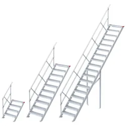 Euroline 510 Treppe 45° 600mm Stufenbreite 10 Stufen Stahl Gitterrost