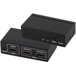 Shiverpeaks S/CONN maximum connectivity HDMI-Verteiler, 1 x IN 2 x OUT mit Netzteil, 4K2K, 3D, VER1.4, Switch Box