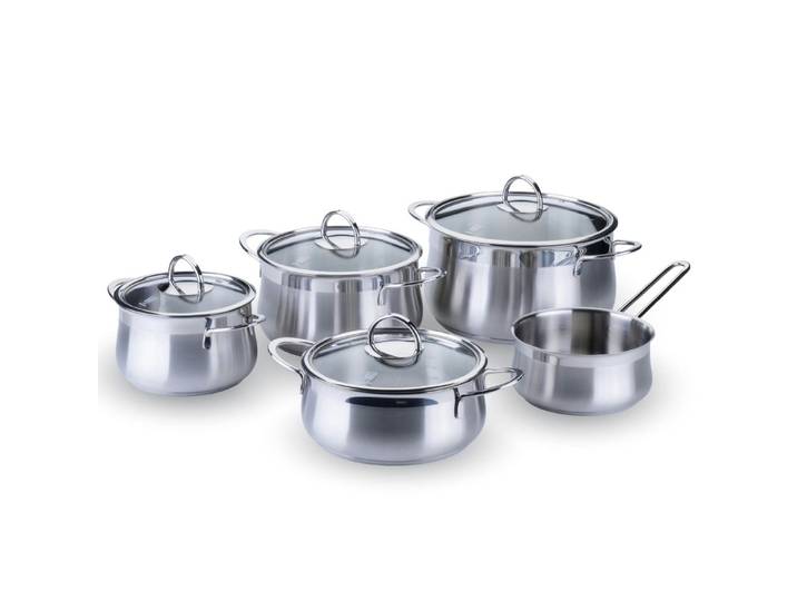 Chefkoch trifft Fackelmann Topf-Set 9-tlg. aus Edelstahl, Induktion/- backofengeeignet