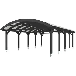 Skan Holz Franken Bogendach Doppelcarport Gr.3 635x969cm anthrazit Holzcarport