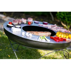 FARMCOOK Bratplatte Grillplatte Feuerplatte für Feuerschale Ø 81 CM