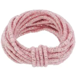 Wollkordel "Glimmer" mit Drahtkern, rosa-silber, 5 mm Ø, 5 m