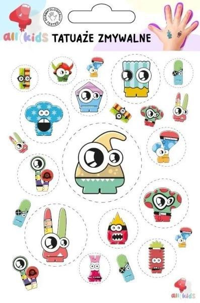 All4Kids Tijdelijke tatoeages voor kinderen: Monsters en beesten