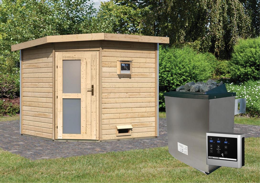 KARIBUHOLZT SH Heikki, 9kW ext.Strg. Milchglas Tür 16880261
