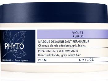 Phyto Violet Repairing No Yellow Mask máscara regeneradora para cabelo loiro e com madeixas 200 ml. Violet Repairing No Yellow Mask