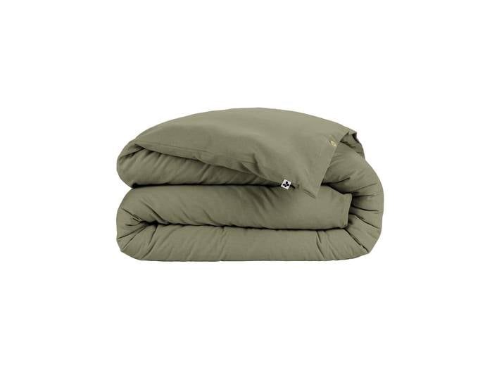 Housse de couette flanelle kaki 260x240
