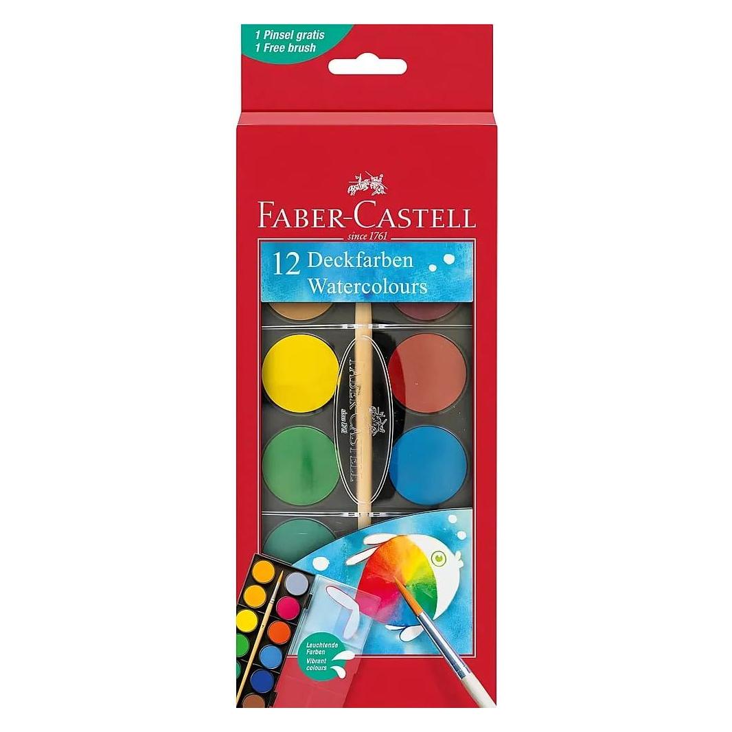 Faber-Castell Aquarell-Set 12 Farben mit Pinsel (125018)