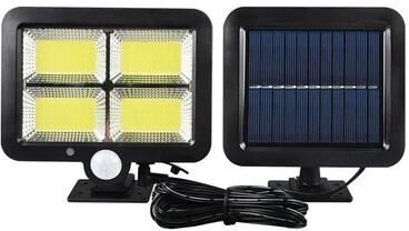 Uplifted Goods 160 LED Solar Wall Lamp For Outdoor Garden And Security Lighting 128led