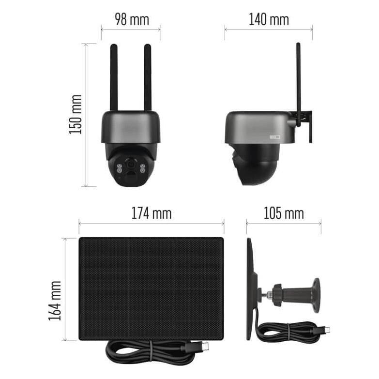 Emos IP-Kamera GoSmart IP-6100G HAWK 4G LTE Solarpanel H4168 (2560 x 1440 Pixels) (77912623)
