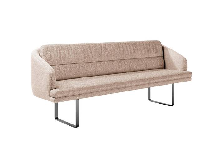 Dieter Knoll Sitzbank, Beige, Metall, 3-Sitzer, 255x89x68 cm, Fußauswahl, Stoff-/Lederauswahl, Esszimmer, Bänke, Sitzbänke