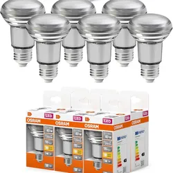 6er Pack OSRAM LED E27 Reflektor R63 36° Ausstrahlwinkel 2,6W wie 40W warmweiß