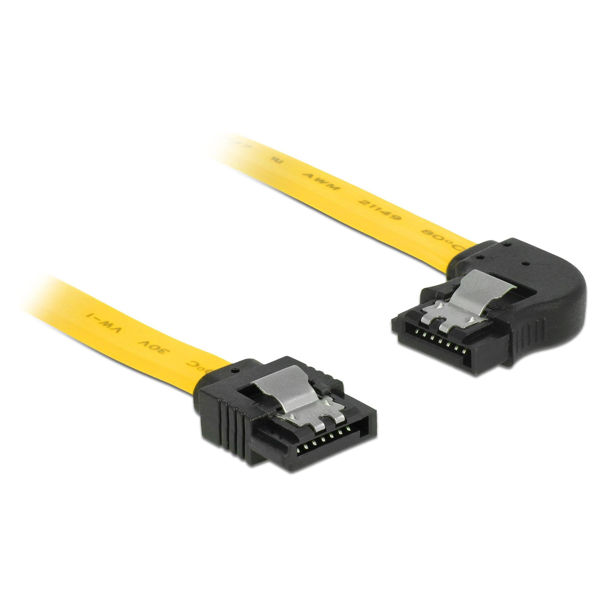 Delock SATA-3 Kabel: 30cm, Metall Clip,gelb (30 cm, SATA III) (82824)
