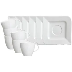 ESPRESSOTASSEN MIT UNTERTASSEN Melodie weiß 80 ml 6er Set