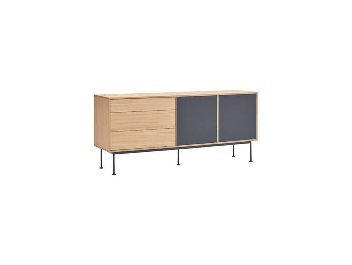 Grosses Design Sideboard „Yoko“ Anthrazit / Eiche Teulat