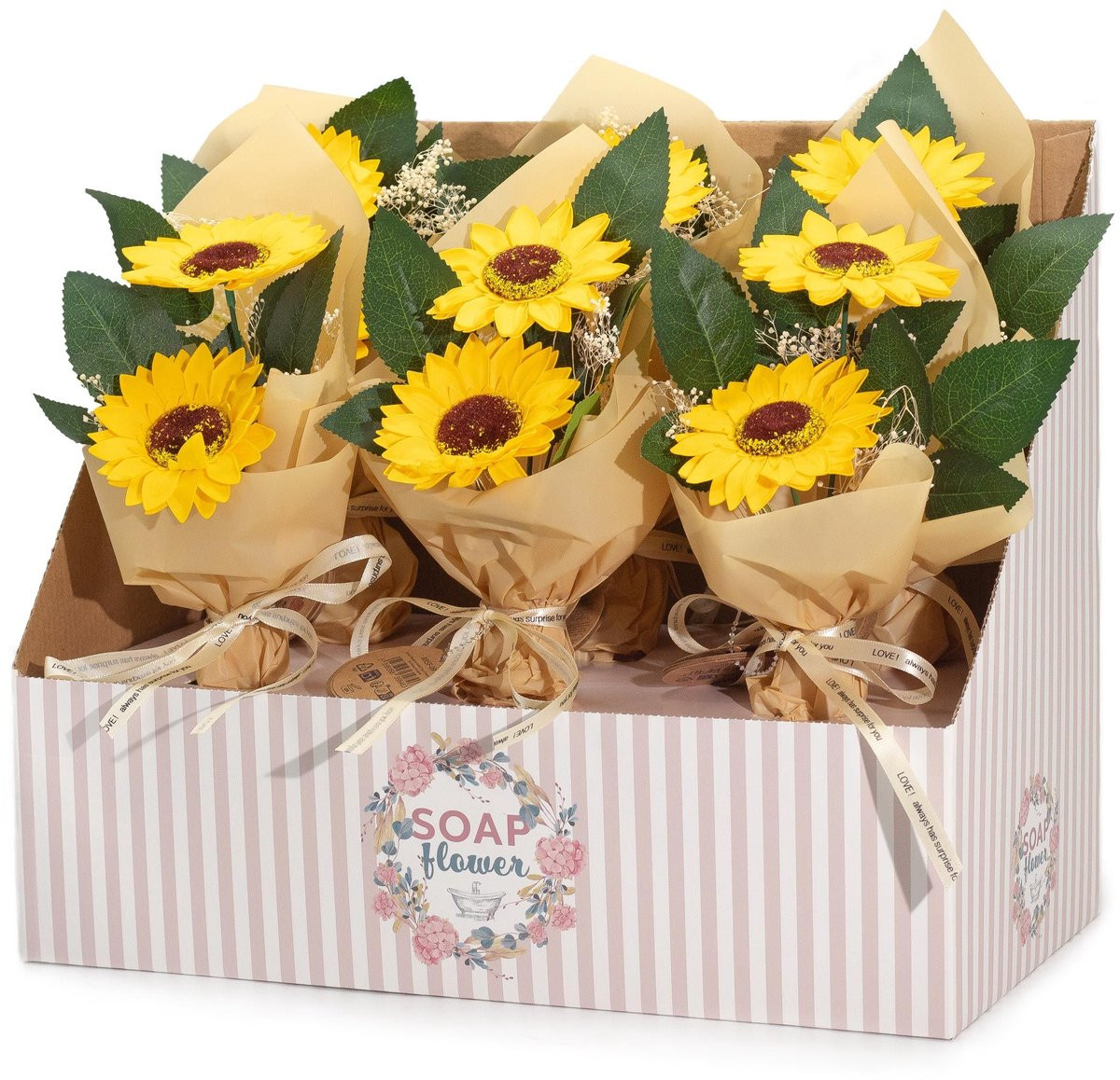 Soap Flower Two Sunflower Bouquet