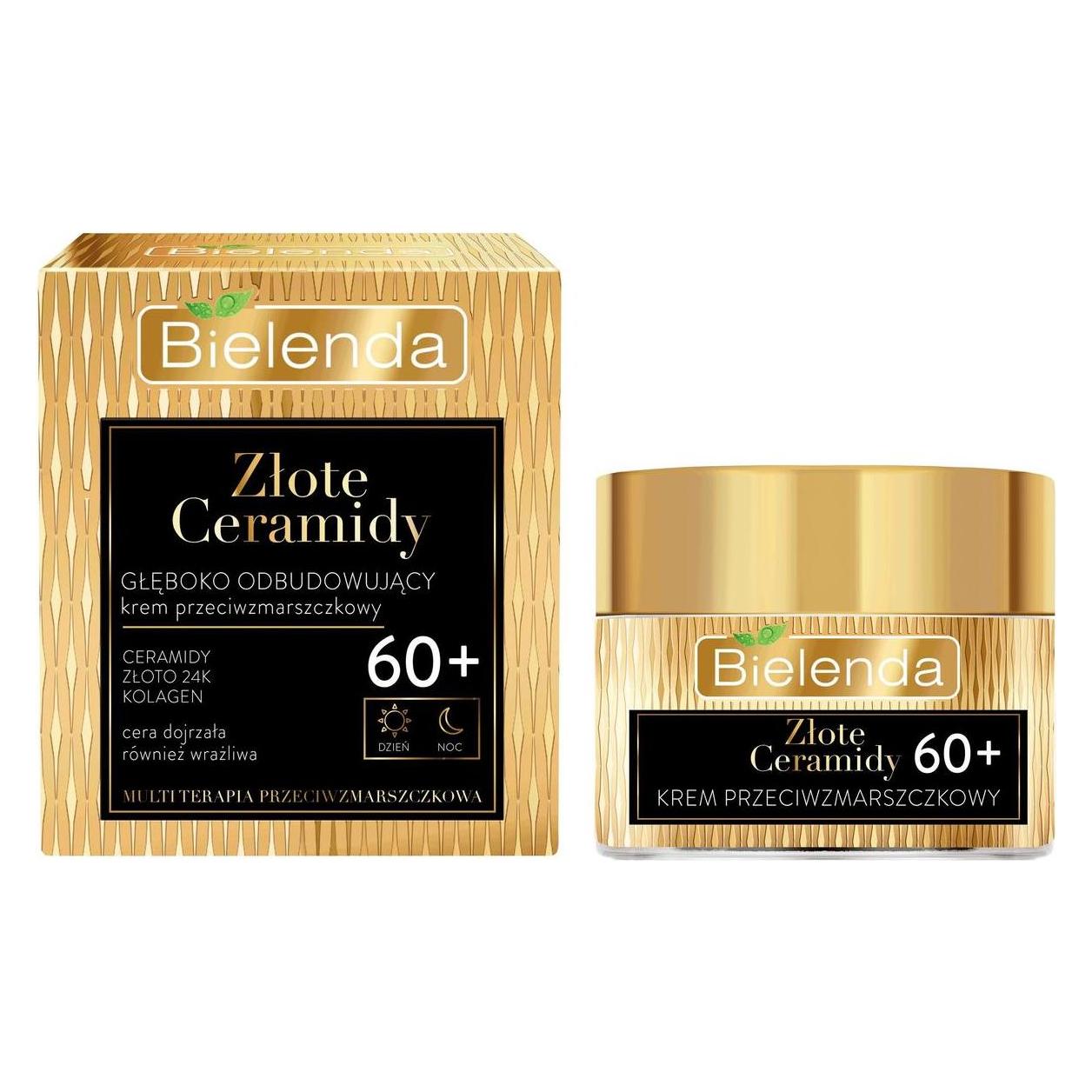 Bielenda Złote Ceramidy 60+ głęboko odbudowujący krem przeciwzmarszczkowy na dzień i na noc 50ml (50 ml) (5902169046927)