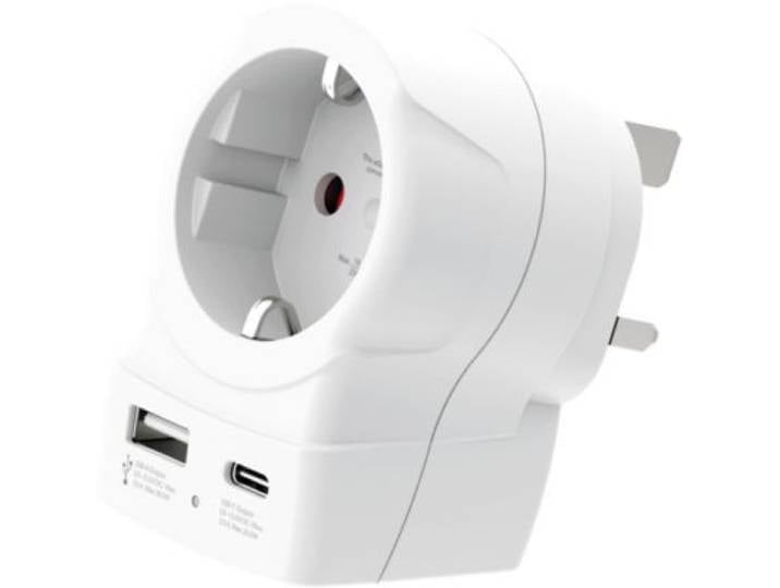 Skross - Adaptateur De Voyage Europe Vers Royaume-Uni Usb-A + Usb-C