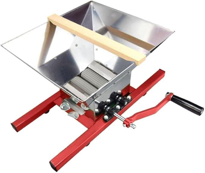 Obstquetsche für weiches Obst und Trauben - 7L Manuelle Edelstahl-Obstmühle | Handbetriebene Fruchtmühle für Säfte, Wein, Marmelade | 7 Liter Trichter