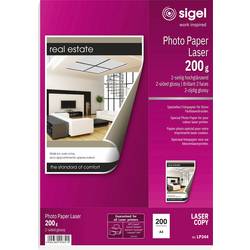 Sigel LP344 Fotopapier DIN A4 200 g/m² 200 Blatt Beide Seiten bedruckbar, Hochglänzend, Optimiert für Laser