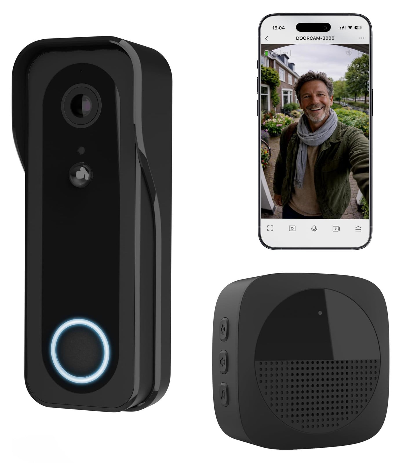 Trust Videodeurbel met deurbelcamera, 2K HD