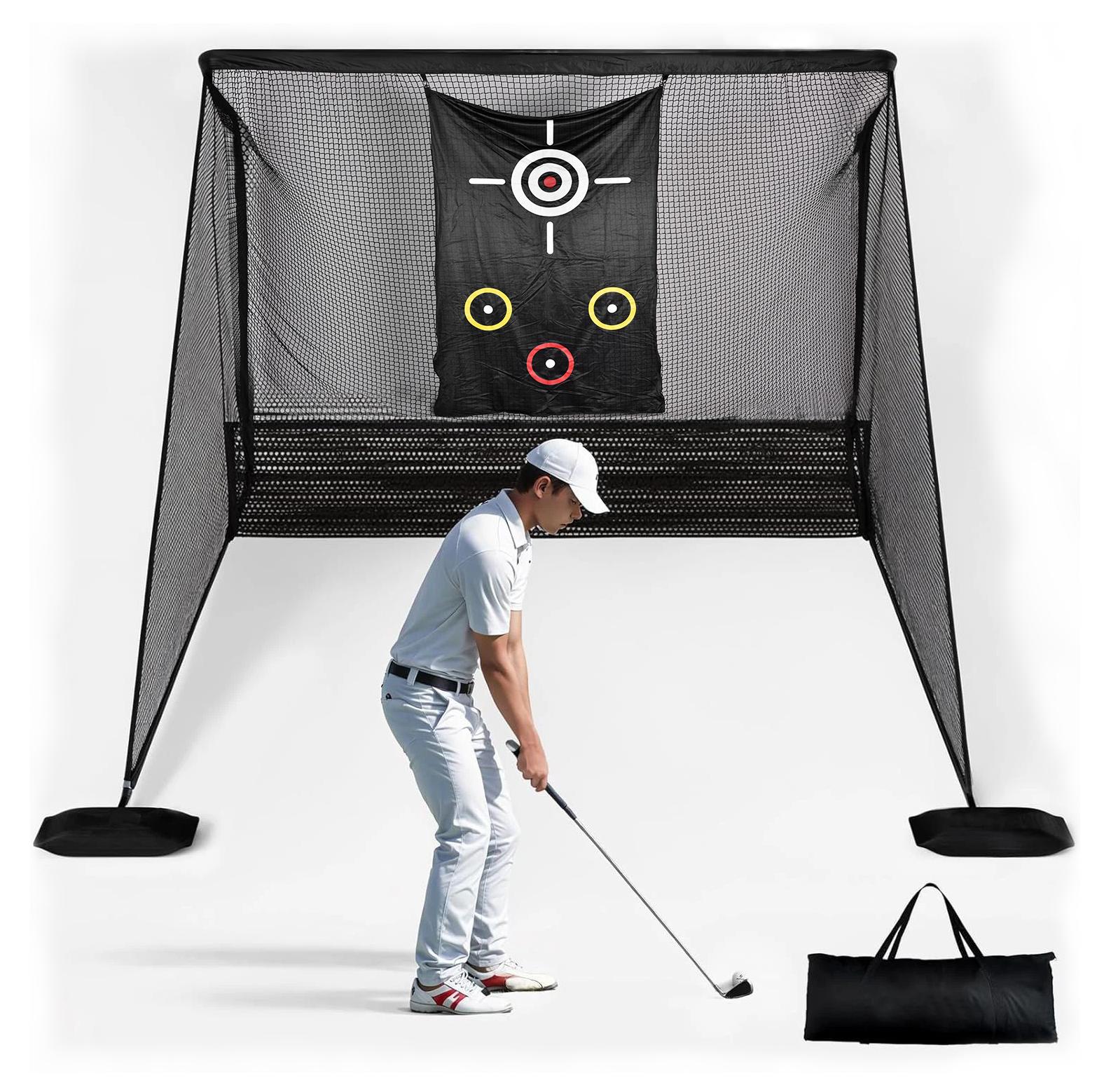 Golfnetz Met Doelmat - 10x7 Fuß - 311x355x204 cm - Eisenrahmen - Für Innen- und Außenbereich