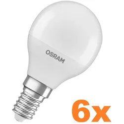 6er Sparpack OSRAM E14 STAR weiss mattiertes LED Leuchtmittel 4,9W wie 40W warmweißes Licht