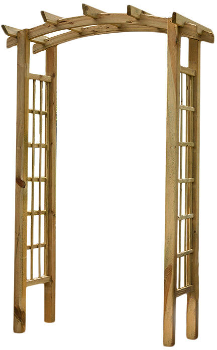 Dakota Fields Monterey 134cm W x 72cm D Solid Wood Arbour in Natural Natural 223cm H X 134cm W X 72cm D