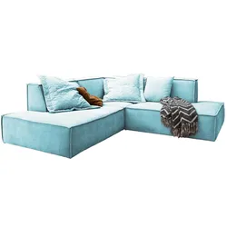ECKSOFA SAMU Hellblau Webstoff