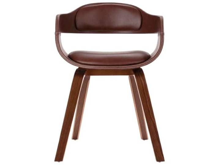 KGHERMDF Esszimmerstuhl Braun Bugholz Kunstleder Polsterstuhl, Schaumstoffpolsterung, Belastbar bis 110 kg, Pflegeleicht, Robust