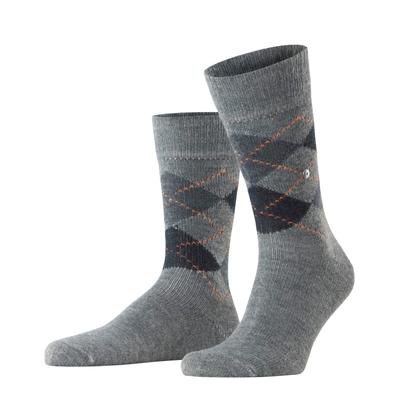 Socken BURLINGTON "Preston", Herren, Gr. 40-46, Sockengröße, grau (light grau), Baumwollmischung, Argyle-Muster, Socken Socken, Einheitsgröße 40-46, Argyle-Muster, weiche Haptik