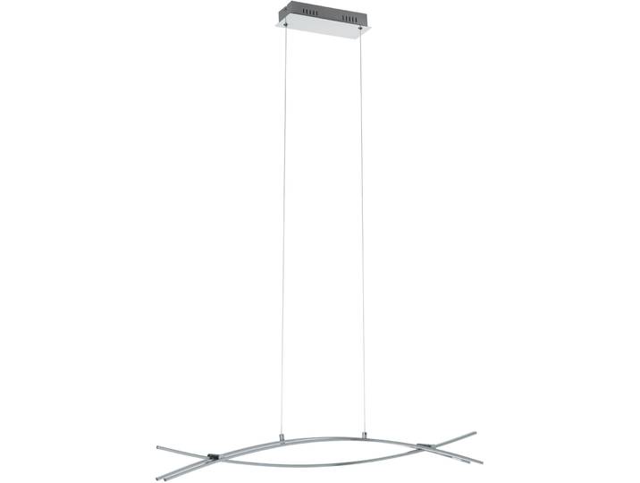 Pendellampe Nevado Weiss/Grau Aluminium/Kunststoff 90 cm 110 cm - Farbe: Chrom/Weiss - LED - Lichtfarbe: Warmweiss- LED Energiesparlampe