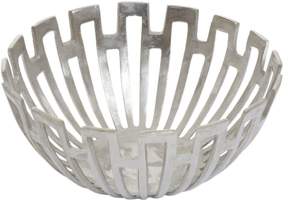 Metro Laskey Handmade Metal Decorative Bowl - Set of Silver 21cm H x 35cm W x 35cm D