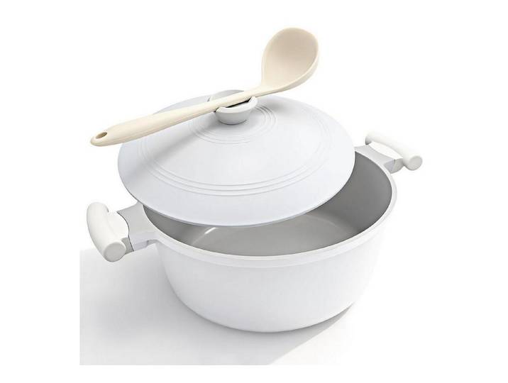 LuxusKollektion Kochtopf Kochtopf 28cm 7L Keramik Antihaft Weiß