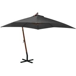 Helloshop26 - Hängender Sonnenschirm mit 3 x 3 m Stange massives Tannenholz anthrazit 02_0008706