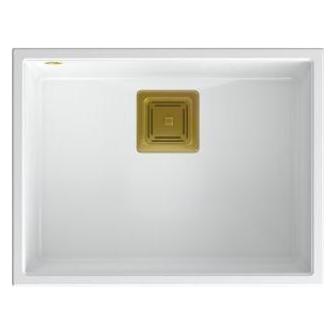 Q Company DAVID 50 GraniteQ Spüle in Schneeweiss (55 cm, 42 cm) (39221000)