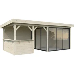 Palmako Gartenhaus Connect Lenna 16,6 m2 Set 407 Slide naturbelassen