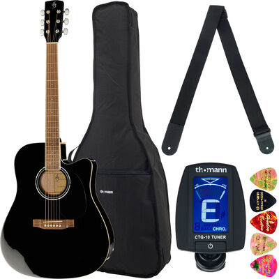 Harley Benton CLD-60SCE BK Custom Lin Bundle Noir