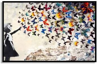 Uplift Essentials Banksy Graffiti Art Poster Street Art Series Canvas Mural Modern Banksy Image Wall Art style 11 8x12 In