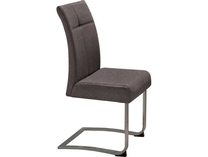Freischwinger GOODPRODUCT Rab , braun (dunkelbraun (capulet 4007), silberfarben), B:44cm H:98,5cm T:57cm, Polyester, Stühle, Freischwinger, Bezug in verschiedenen Qualitäten, maximale Belastbarkeit 120 kg