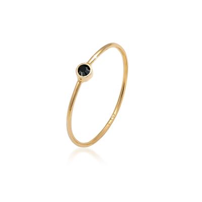 Silberring ELLI "Ring Stacking Basic Kristalle 925 Silber" Gr. 58, gold, Fingerringe, Damen, 58, Silber 925 (Sterlingsilber), Silberring