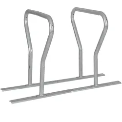 Baumarktplus Fahrradanlehnbügel für 4 Fahrräder 140x76x92 cm Stahl feuerverzinkt Fahrradständer freistehend