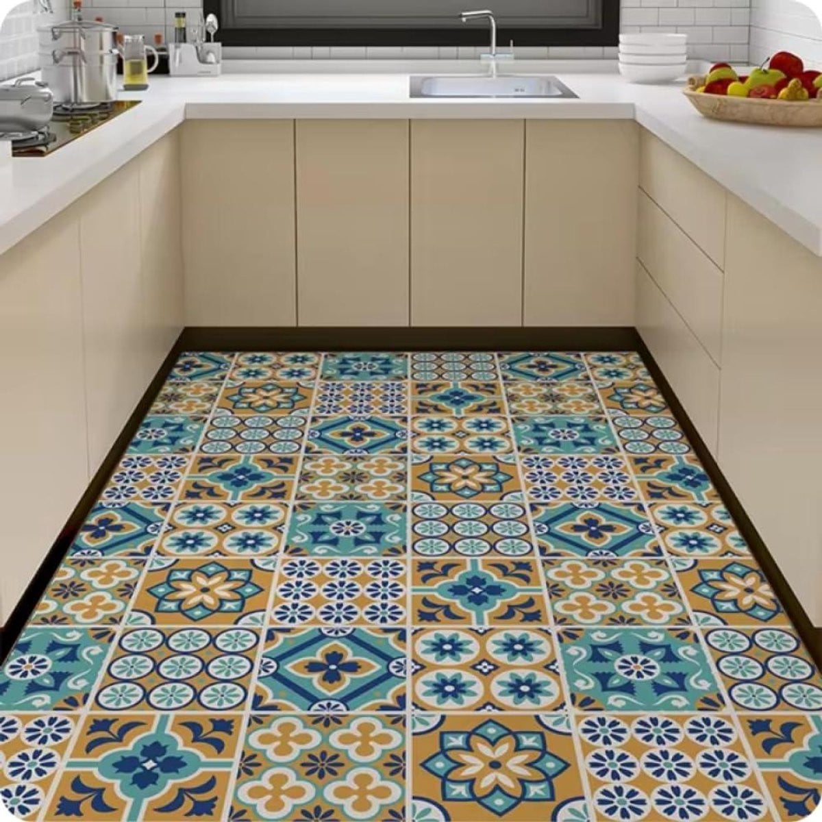 Geometrisch Keukentapijt en Vloerkleed met Antislip - Superzacht Polyester - 160 x 230 cm
