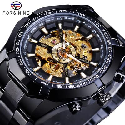 Inspired Finds Forsining Luxury Skeleton Watch Stainless Steel Mechanical Men's Wristwatch With Waterproof Sport Design s893 8 No Box