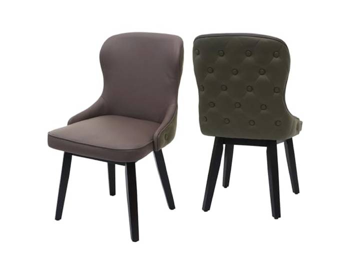 Mendler 2er-Set Esszimmerstuhl HWC-M60 Stoff/Textil - dunkelgrün-grau