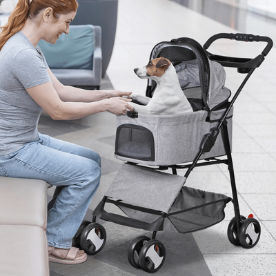 Youfap Market 3 in 1 Foldable Pet Stroller, Detachable Carrier Car Seat, Cat Dog Strollers For Travel, Lightweight Durable Design 3 in 1 Foldable Pet Stroller, Detachable Carrier Car Seat, Cat Dog Strollers For Travel, Lightweight Durable Design
