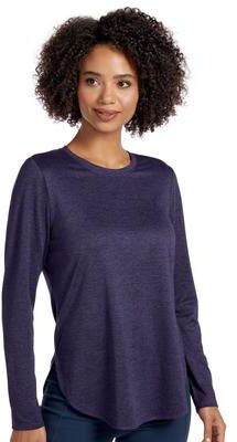 Skechers Women's GO DRI Swift Long Sleeve Tunic Crew Athletic in Violet Bloom/Heather, Size XL, Polyester/Spandex