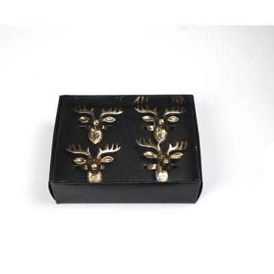 Serviettenring AM DESIGN "aus Aluminium", gold, B:19cm H:14cm L:6cm, Aluminium, Serviettenringe, 2er Set, BxH: 19x14 cm